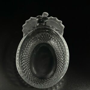 Crystal Holiday Candy Dish 6 1/2”